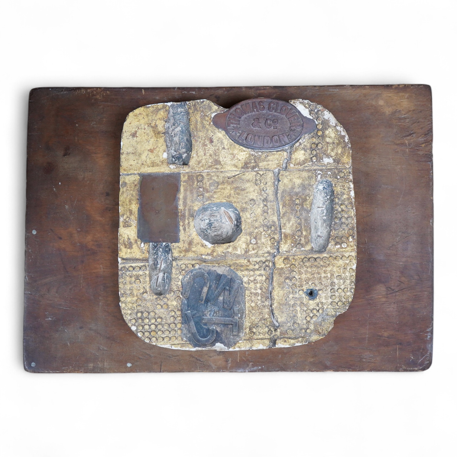 Germano Facetti (Italian, 1926-2006) 'Graphorelief', abstract relief panel mounted on board, signed and dated 1963 verso, overall 32 x 45cm